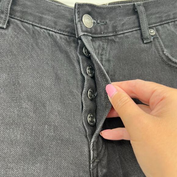 We The Free Women’s Size 25 Black Denim Crop Distressed Jeans Raw Hem Hi-Rise - Picture 6 of 9